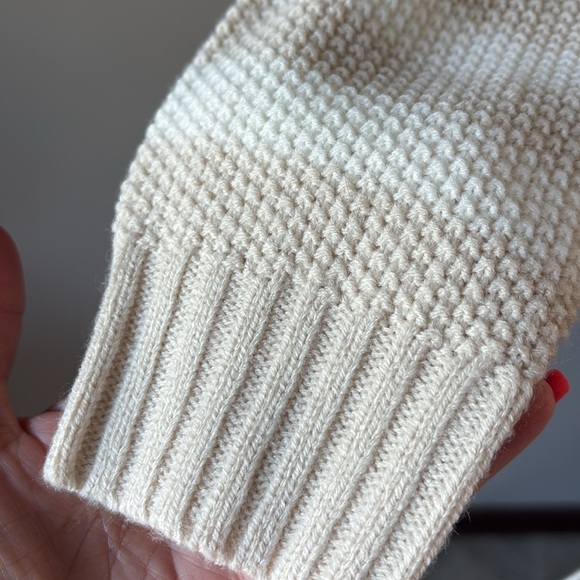 Jessica Simpson relaxed fit Beige Striped Cardigan button down V neck cropped M - Picture 5 of 14